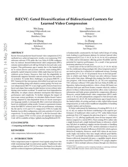 BiECVC: Gated Diversification of Bidirectional Contexts for Learned Video Compression