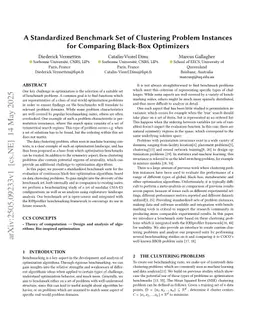 A Standardized Benchmark Set of Clustering Problem Instances for Comparing Black-Box Optimizers