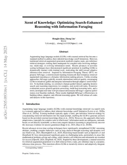 Scent of Knowledge: Optimizing Search-Enhanced Reasoning with Information Foraging
