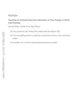 Exploiting the Potential Supervision Information of Clean Samples in Partial Label Learning