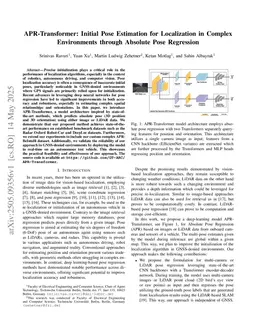 APR-Transformer: Initial Pose Estimation for Localization in Complex Environments through Absolute Pose Regression