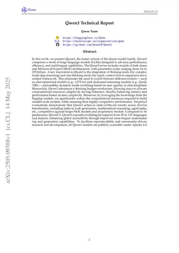 Qwen3 Technical Report