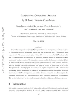Independent Component Analysis by Robust Distance Correlation