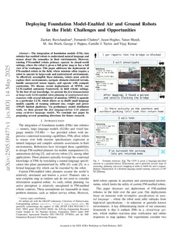 Deploying Foundation Model-Enabled Air and Ground Robots in the Field: Challenges and Opportunities