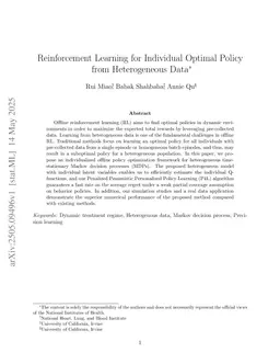 Reinforcement Learning for Individual Optimal Policy from Heterogeneous Data
