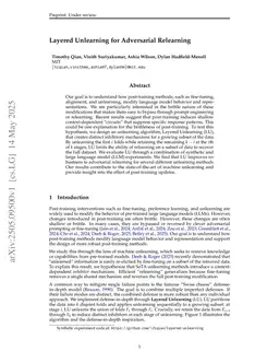 Layered Unlearning for Adversarial Relearning