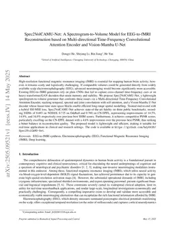 Spec2VolCAMU-Net: A Spectrogram-to-Volume Model for EEG-to-fMRI Reconstruction based on Multi-directional Time-Frequency Convolutional Attention Encoder and Vision-Mamba U-Net
