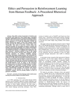 Ethics and Persuasion in Reinforcement Learning from Human Feedback: A Procedural Rhetorical Approach