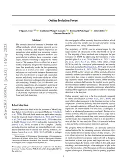 Online Isolation Forest