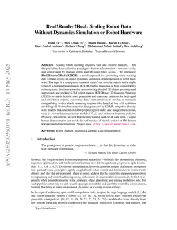 Real2Render2Real: Scaling Robot Data Without Dynamics Simulation or Robot Hardware