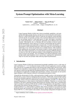 System Prompt Optimization with Meta-Learning