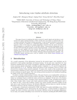 Introducing voice timbre attribute detection