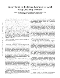 Energy-Efficient Federated Learning for AIoT using Clustering Methods