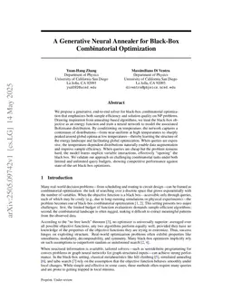 A Generative Neural Annealer for Black-Box Combinatorial Optimization