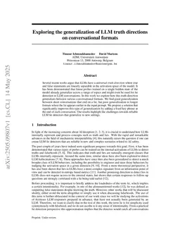 Exploring the generalization of LLM truth directions on conversational formats