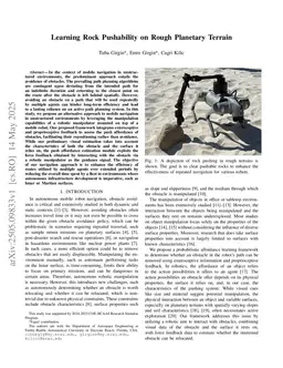 Learning Rock Pushability on Rough Planetary Terrain