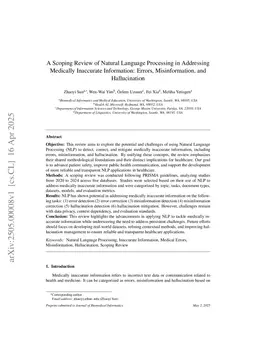 A Scoping Review of Natural Language Processing in Addressing Medically Inaccurate Information: Errors, Misinformation, and Hallucination