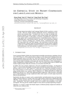 An Empirical Study on Prompt Compression for Large Language Models