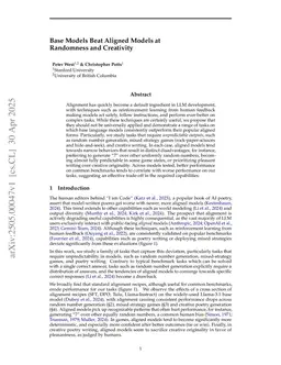 Base Models Beat Aligned Models at Randomness and Creativity