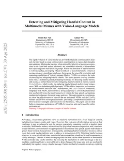 Detecting and Mitigating Hateful Content in Multimodal Memes with Vision-Language Models