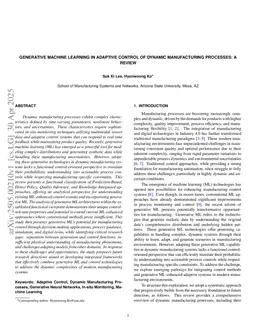 Generative Machine Learning in Adaptive Control of Dynamic Manufacturing Processes: A Review
