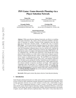 PSN Game: Game-theoretic Prediction and Planning via a Player Selection Network