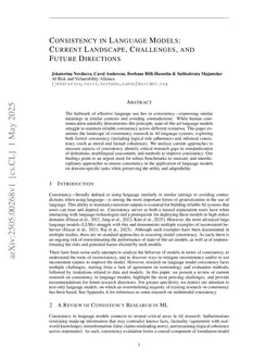 Consistency in Language Models: Current Landscape, Challenges, and Future Directions