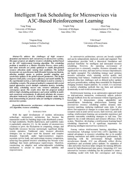 Intelligent Task Scheduling for Microservices via A3C-Based Reinforcement Learning