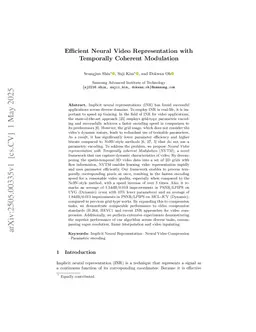 Efficient Neural Video Representation with Temporally Coherent Modulation