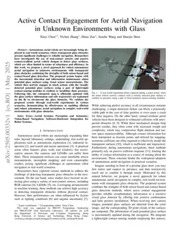 Active Contact Engagement for Aerial Navigation in Unknown Environments with Glass