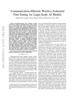 Two Stage Wireless Federated LoRA Fine-Tuning with Sparsified Orthogonal Updates