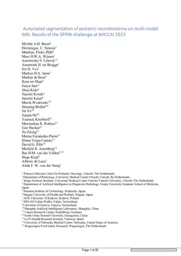 Automated segmentation of pediatric neuroblastoma on multi-modal MRI: Results of the SPPIN challenge at MICCAI 2023
