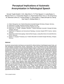 Perceptual Implications of Automatic Anonymization in Pathological Speech