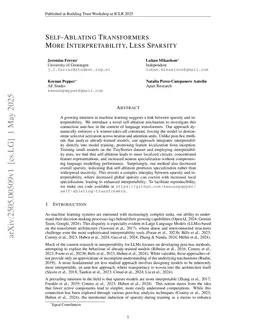 Self-Ablating Transformers: More Interpretability, Less Sparsity