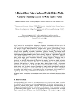 A Robust Deep Networks based Multi-Object MultiCamera Tracking System for City Scale Traffic