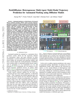 ParkDiffusion: Heterogeneous Multi-Agent Multi-Modal Trajectory Prediction for Automated Parking using Diffusion Models