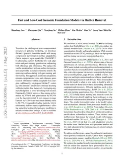 Fast and Low-Cost Genomic Foundation Models via Outlier Removal