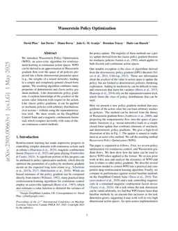 Wasserstein Policy Optimization