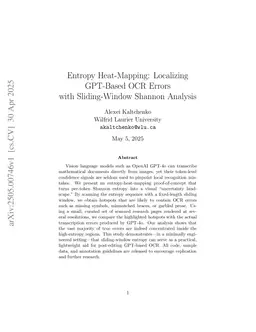Entropy Heat-Mapping: Localizing GPT-Based OCR Errors with Sliding-Window Shannon Analysis