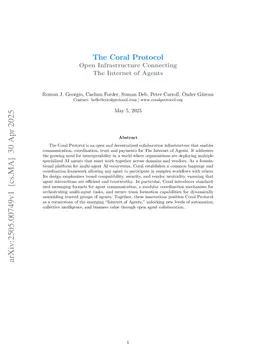 Coral Protocol: Open Infrastructure Connecting The Internet of Agents