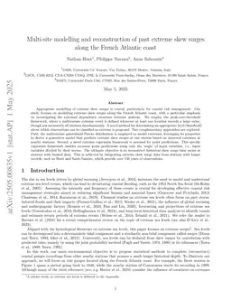 Multi-site modelling and reconstruction of past extreme skew surges along the French Atlantic coast