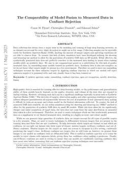 The Comparability of Model Fusion to Measured Data in Confuser Rejection