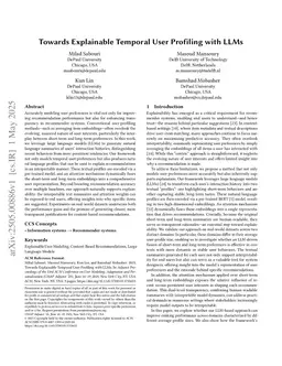 Towards Explainable Temporal User Profiling with LLMs