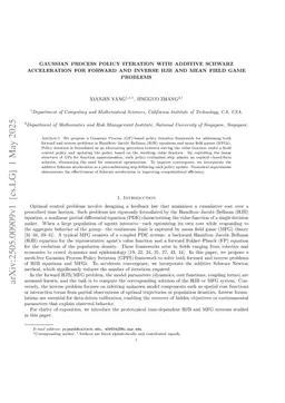 Gaussian process policy iteration with additive Schwarz acceleration for forward and inverse HJB and mean field game problems