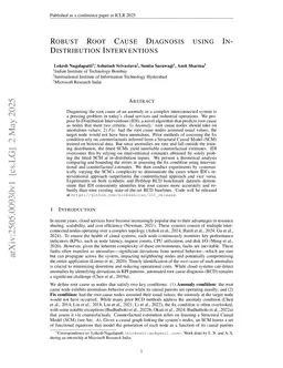 Robust Root Cause Diagnosis using In-Distribution Interventions