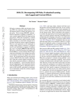 DOLCE: Decomposing Off-Policy Evaluation/Learning into Lagged and Current Effects