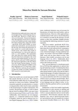 Token-free Models for Sarcasm Detection