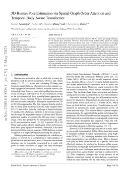 3D Human Pose Estimation via Spatial Graph Order Attention and Temporal Body Aware Transformer