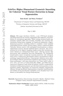 GeloVec: Higher Dimensional Geometric Smoothing for Coherent Visual Feature Extraction in Image Segmentation