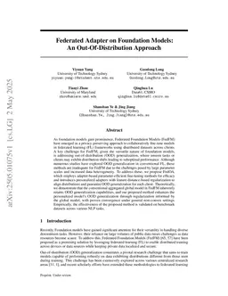 Federated Adapter on Foundation Models: An Out-Of-Distribution Approach